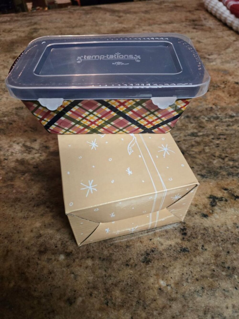 Temptations Purple Plaid 12 oz. Mini Loaf Pan With Lid